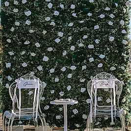 Sandalye arkası yazı Bride & Groom