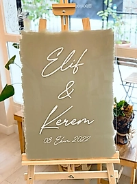 ARKASI IHLAMUR YEŞİLİ RENKLİ ŞEFFAF PANO 50X70 CM