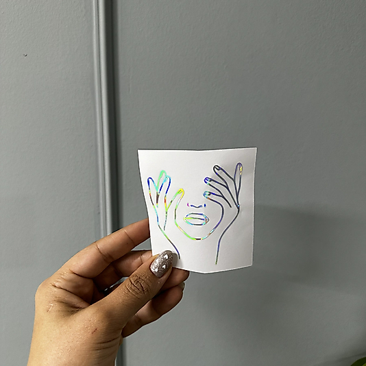 Kadın Siluet Hologram Folyo 7 cm