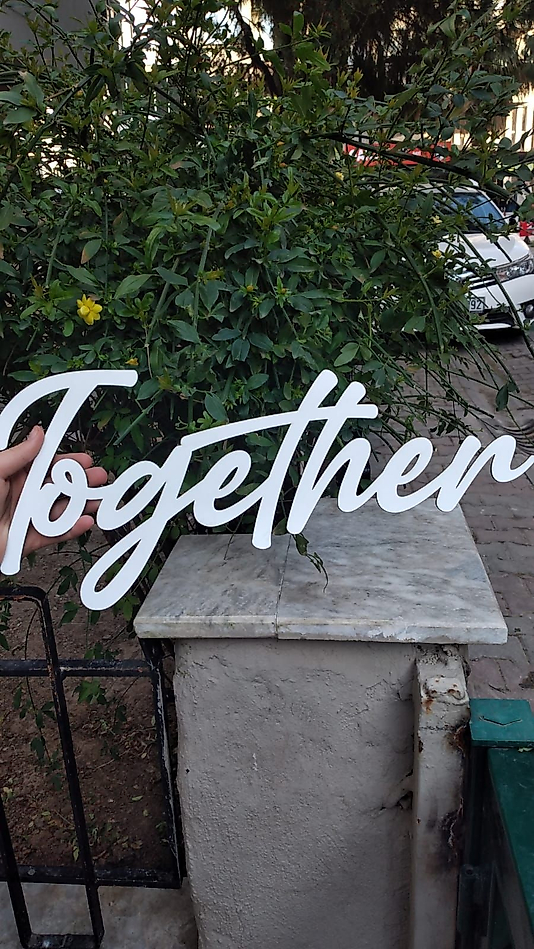 BETTER TOGETHER 2 Lİ BEYAZ AHŞAP MDF YAZI