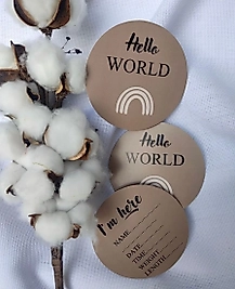 HELLO WORLD YUVARLAK 10 CM KARTLAR 50'Lİ