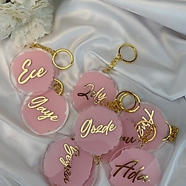 Pembe Boyalı Hediyelik Anahtarlık