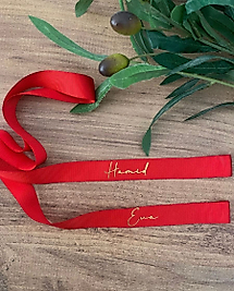 KIRMIZI 2 CM GROGREN YÜZÜK KURDELESİ YALDIZLI