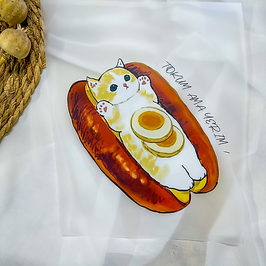 Dürüm Kedi Tekstil Baskısı Dtf
