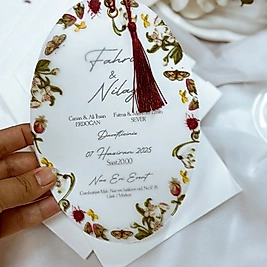 Nevilla Püsküllü Kuş Gözlü Davetiye