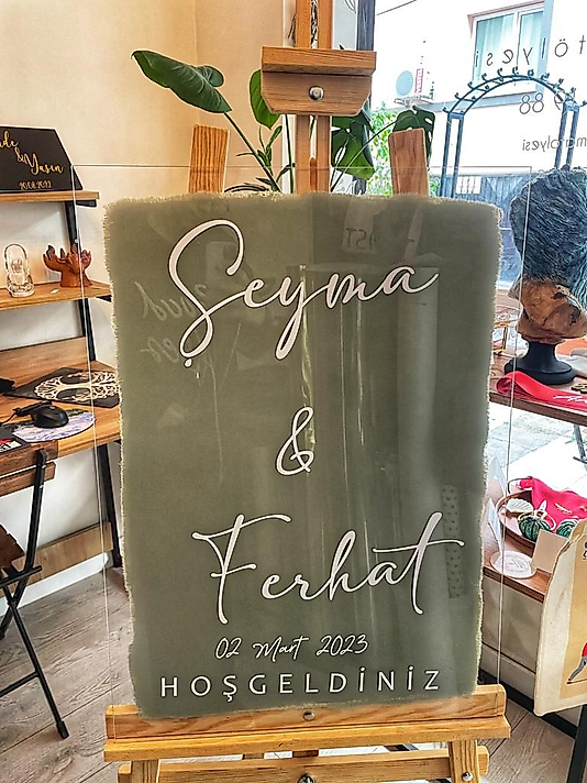 ARKASI IHLAMUR YEŞİLİ RENKLİ ŞEFFAF PANO 50X70 CM