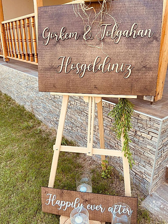Ahşap Karşılama Panosu 50x70 Cm