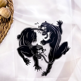 İkili Panter Tekstil Baskısı Dtf