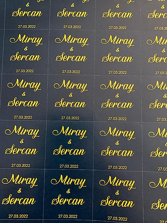 Lacivert Kare Çikolatalara Uygun Sticker Kişiye Özel Etiket