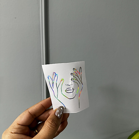 Kadın Siluet Hologram Folyo 7 cm