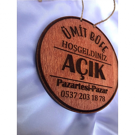 Ahşap Açık Kapalı Tabela Kişiye Özel