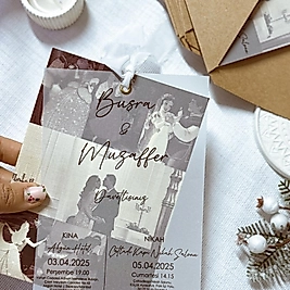 Piedro İpek Kurdeleli Zarflı Davetiye