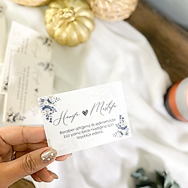 Masa Kartı Kişiye Özel Mavi Desenler