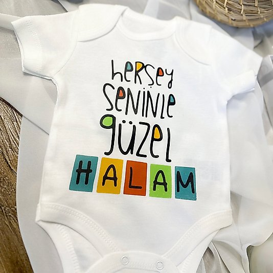 Dudi Baskılı Bebek Çıtçıtlı Body Kişiye Özel