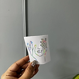 Kadın Siluet Hologram Folyo 7 cm