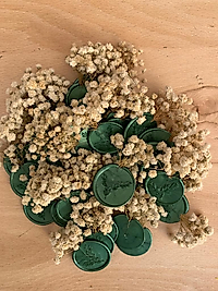 Kaktüs Yeşili Arkası Yapışkanlı Çiçekli Mühür 20 li