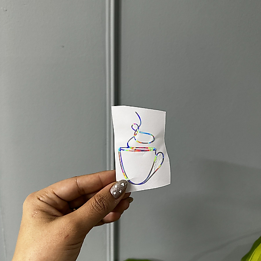 Fincan Hologram Folyo 7 cm