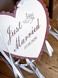 Just Married Plaka Süsü Kurdeleli