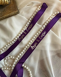 İNCİLİ MOR RENK SÖZ&NİŞAN KİŞİYE ÖZEL YÜZÜK KURDELESİ