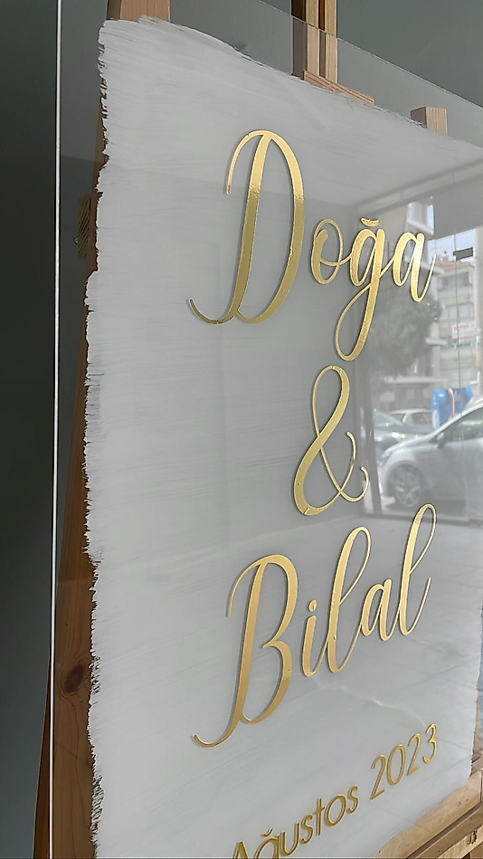 50X70 CM ARKASI BEYAZ BOYALI KARŞILAMA PANOSU