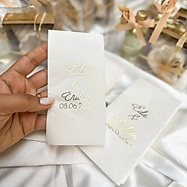 İrina Baskılı Yaldızlı Peçete