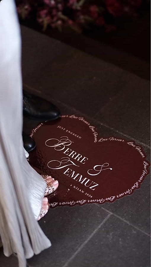 50 cm Love Forever Kişiye Özel Baskılı Zemin Baskısı