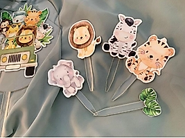 Safari Konseptli Cake Topperlar Karışık Desen