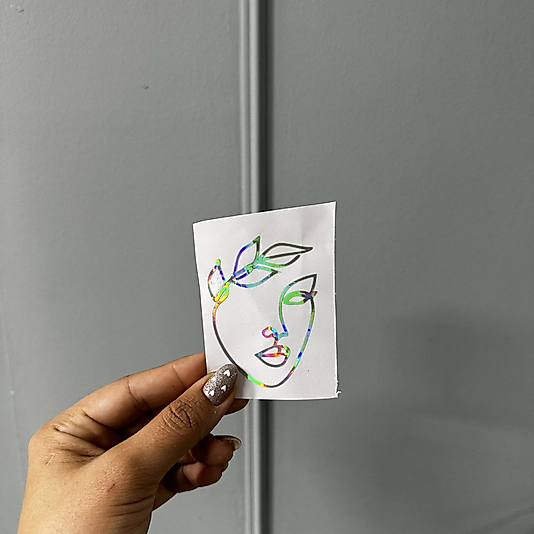 Kadın Siluet Hologram Folyo 7 cm