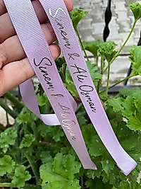 LİLA RENK 2 CM YÜZÜK KURDELESİ GÜMÜŞ YAZILI