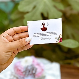 Hanzade Kına Masa Kartı Katlamalı