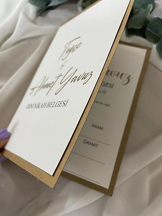 Katlamalı Dini Nikah Belgesi Kişiye Özel