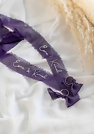 MOR SÖZ & NİŞAN YÜZÜK KURDELESİ KİŞİYE ÖZEL YALDIZLI YAZILI