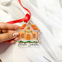 Holi Şeffaf Ev Şeklinde Anahtarlık, Yılbaşı Süsü