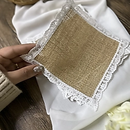 Kenarları Dantelli Jüt Sunum Peçetesi 6 Adet