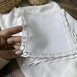 Dantel Kenarlı Linen Servis Peçetesi 6 Adet