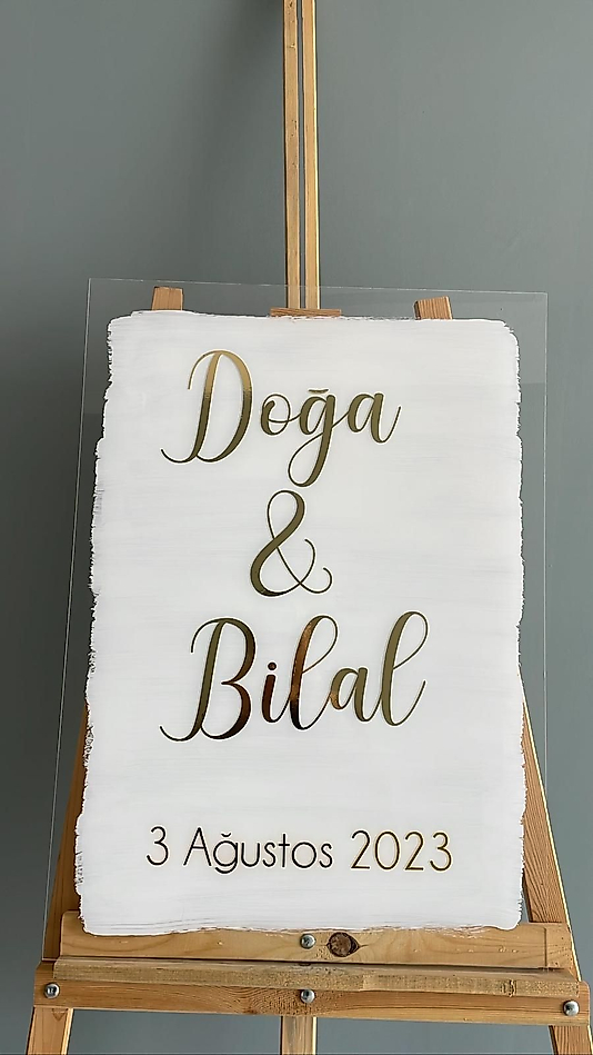 50X70 CM ARKASI BEYAZ BOYALI KARŞILAMA PANOSU