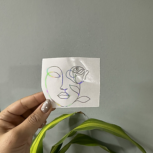 Hologram Folyo Siluet Kadın 7 cm