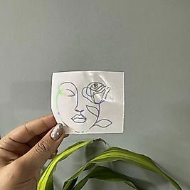 Hologram Folyo Siluet Kadın 7 cm