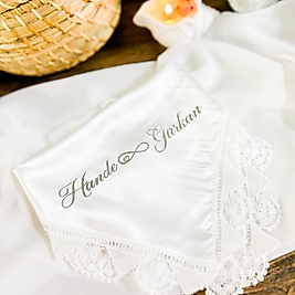 Nazende Dantel Kenarlı Söz Mendili