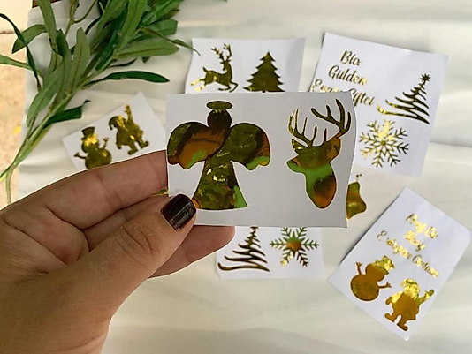 Folyo Sticker Yıl Başı Konsepti 5 cm Semboller 20 li