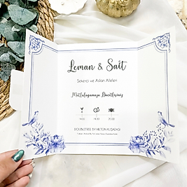 Mavi Dünya Kapaklı Tasarım Davetiye