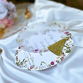 Esila Püsküllü Oval Davetiye