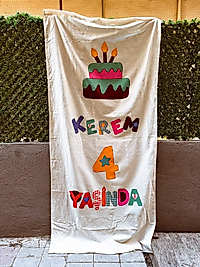 Kişiye Özel Parti Kumaş Panosu 2x1 Metre