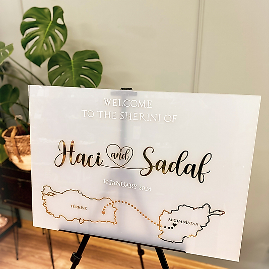 Sadaf Karşılama Panosu Buzlu Beyaz