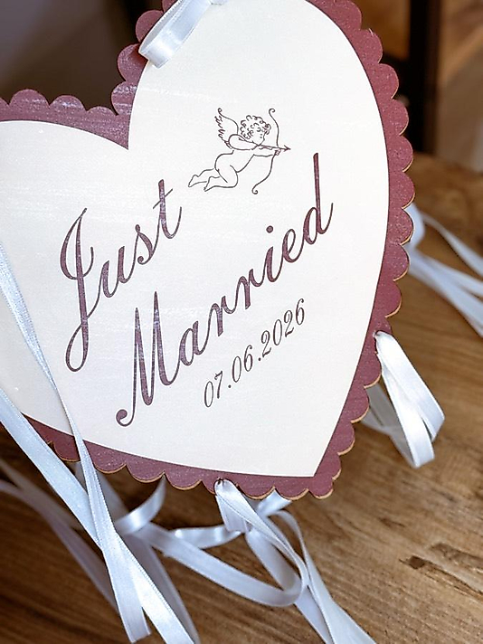Just Married Plaka Süsü Kurdeleli