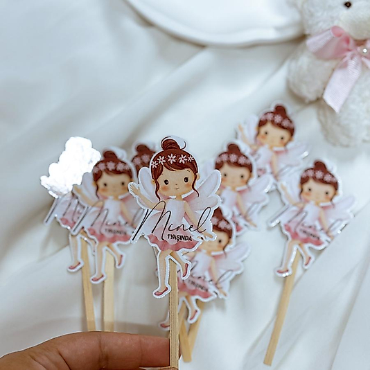 Peri 6 cm lik Cake Topper Doğumgünü Kek Çubukları