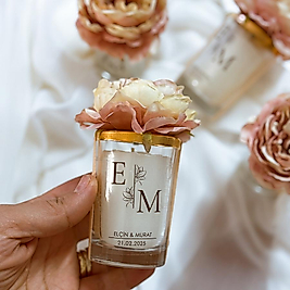 Roses Mum Büyük Boy Bardak Kapaklı Mum