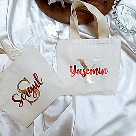 Santa Kişiye Özel Mini Çanta Set Baskılı