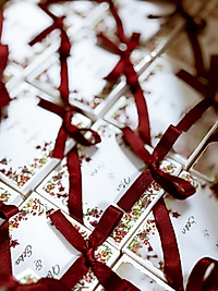 Artisan Bordo Renk Kurdele Detaylı Mum Kutu Hediyelik
