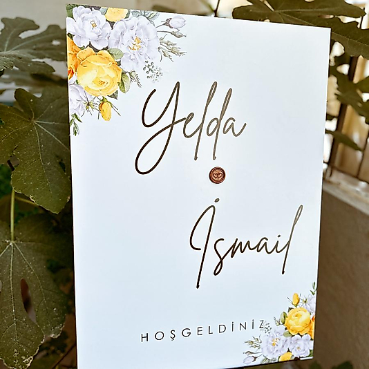 Sarı Çiçekler Mühürlü Pano